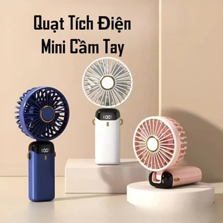 Quạt cầm tay tích điện dung lượng pin 10000mAh cao cấp màn hình led với 5 cấp độ gió linh hoạt bảo hành 12 tháng