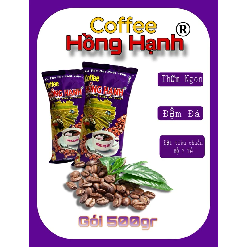 Cà phê Hồng Hạnh màu Tím gói 500gr (coffee hong hanh)