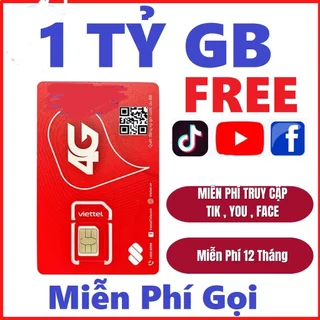 [ TẶNG 1 TỶ DATA INTERNET ] Sim 3G 4G Viettel Dùng Trọn Gói 1 Năm 1 TỶ GB/tháng 12UMAX70 12MXH100 12V90B 12V120N 12SD125