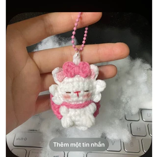 Móc khóa mèo Marie Disney từ len ph.crochet (Phối màu theo yêu cầu)