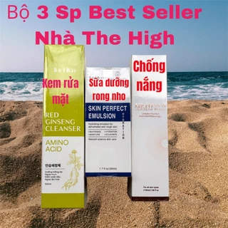 Combo bộ 3 sản phẩm thương hiệu The High (Kem rửa mặt, sữa chống nắng, Sữa dưỡng rong nho) giúp da căng bóng