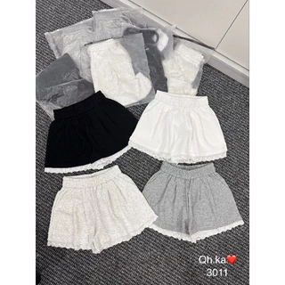 Quần short thun viền ren xinh xỉu