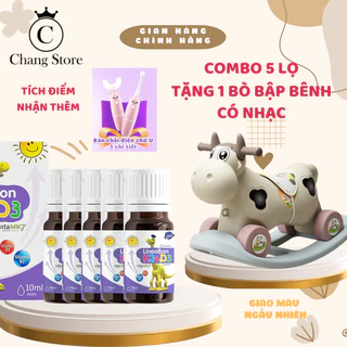 [TẶNG BÒ BẬP BÊNH] Combo 5 lọ LineaBon D3K2 Vitamin D3K2 tinh khiết nhỏ giọt tiện lợi 10ml