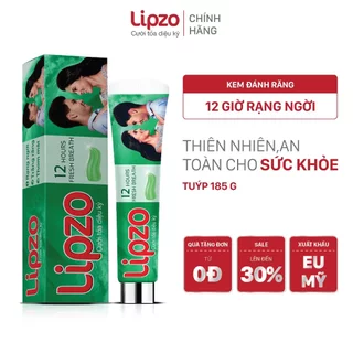 Kem Đánh Răng Lipzo 12 Giờ Rạng Ngời 185g Bảo Vệ Răng Khỏi Vi Khuẩn Gây Sâu Răng Và  Hôi Miệng