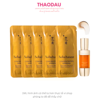 Gói Serum Nhân Sâm Sulwhasoo Concentrated Ginseng Renewing Serum Tinh Chống Lão Hoá Chống Nhăn Cải Thiện Làm Mới Da 1Ml