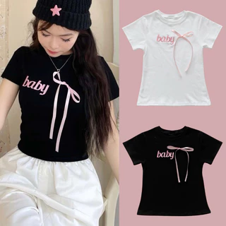 Áo babytee thêu chữ baby kèm nơ - 247store.vn - BBT2444_P5K10