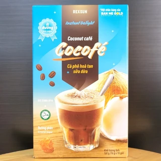 Hộp XANH / REXSUN – 160g / 10 gói - CÀ PHÊ HÒA TAN SỮA DỪA / 3 in 1 Coconut Coffee (HALAL)