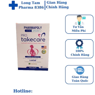 Viên uống PRO TAKECARE [Date Mới 2026] [hộp 60] Bổ sung dưỡng chất cho phụ nữ mang thai ( 5-MTHF )