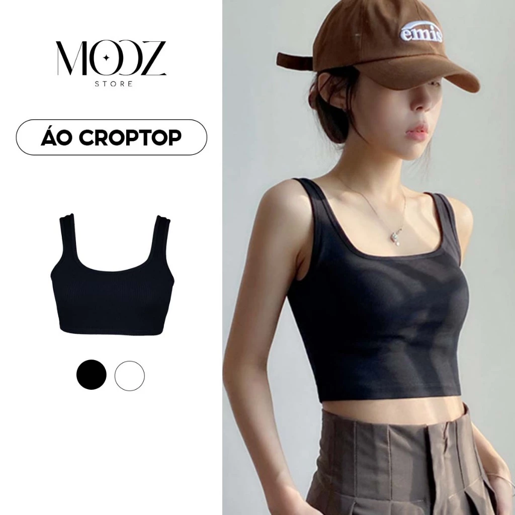 Áo ba lỗ nữ, áo croptop sát nách nữ kiểu ôm body tank top vải cotton co giãn tốt