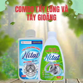 Combo Sấm Sét: Bột Tẩy Lồng Máy Giặt Nitat 300Gr + Tẩy Mốc Gioăng Cao Su Nitat 100Gr