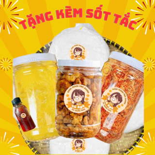 [Tặng kèm sốt tắc] Bánh tráng phơi sương Cô Nga 300gr+ top mỡ 150gr+ BƠ SIÊU TO+ ruốc hành phi 200gr