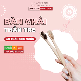 Bàn Chải Đánh Răng Than Tre Cao Cấp Lông Mềm Thân Gỗ Bamboo Bảo Vệ Nướu