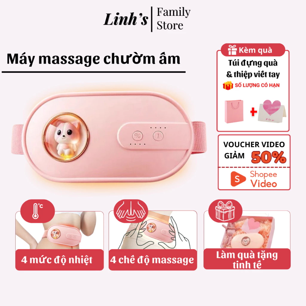 Máy Chườm Bụng Kinh, Máy Massage Bụng Kinh Giảm Đau Bụng Cho Bạn Gái Đến Kì - Tiệm Quà Tặng Thóc Béo