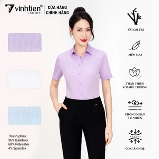 Áo Sơ Mi Nữ Ngắn Tay Vải Bamboo Slimfit 335 Vĩnh Tiến -Nhiều Màu