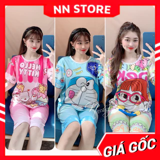 Đồ bộ nữ mặc nhà chất thun mềm in hình hoạt hình dễ thương DBRBL SIZE M