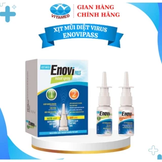 Xịt mũi Enovi Pass - Chống Lại Virus Xâm Nhập, Giảm Triệu Chứng Tịt Mũi, Nghẹt Mũi Hộp 2 Chai