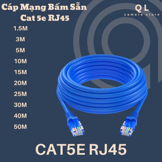 Dây cáp mạng LAN CAT5E bấm sẵn 2 đầu chuẩn RJ45 kết nối wifi internet 15M - 50M - QL Camera Store