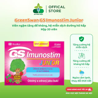 Viên ngậm tăng đề kháng GreenSwan GS Imunostim Junior tăng cường hệ miễn dịch đường hô hấp.Hộp 20 viên