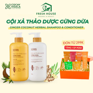 Dầu gội thảo dược sạch gàu ngứa Gừng Dừa Cỏ Cây Hoa Lá 440g- Dành cho da đầu ngứa