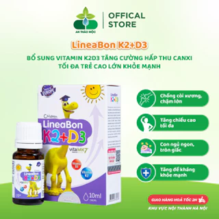 LineaBon K2+D3.Bổ Sung Vitamin K2D3 Tăng Cường Hấp Thu Canxi Tối Đa Trẻ Cao Lớn Khỏe Mạnh