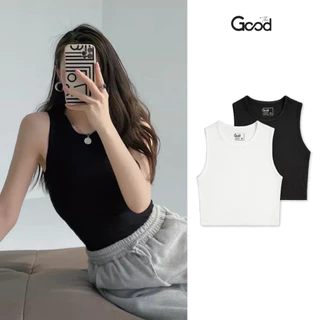 Áo Tank Top THE GOOD chất liệu thun tăm, Áo Ba lỗ nữ thời trang basic, 2 màu trắng đen dễ phối đồ