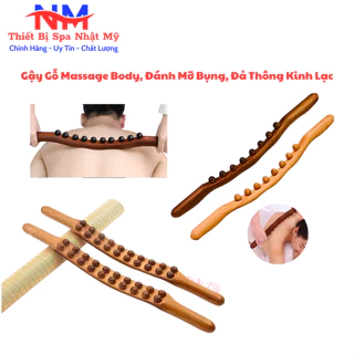 Gậy Gỗ 1 Dãy Hạt Và 2 Dãy Hạt I Massage Body Giúp Đả Thông Kinh Lạc, Làm Giảm Béo Đánh Tan Mỡ