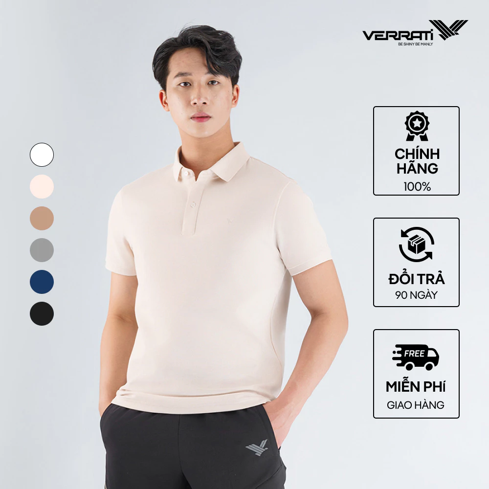 Áo Polo Nam Pique Cotton Trơn VERRATI Cao Cấp Mềm Mại Thoáng Mát, Phom Slim Trẻ Trung 4003