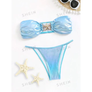 [ORDER SHEIN] Set Bikini Màu Trơn Viền