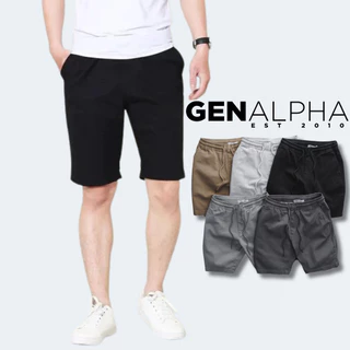 Quần Short Kaki Nam Lưng Thun GENALPHA Fabric, Short Kaki Thoáng Mát Trẻ Trung GEN137