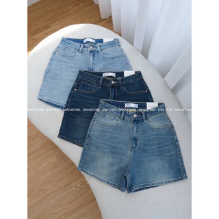 [ẢNH THẬT-CÓ SẴN]  Quần short jean lưng cao chất dày dặn co giãn thoải mái siêu xịn phom ngố suông