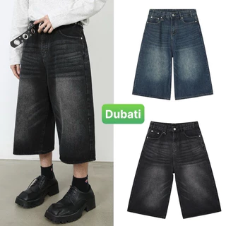 Quần sọt short jean nam nữ chất bò lửng ống rộng dài 70cm phong cách cao cấp mới - Dubati Fashion