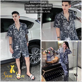 [Có sẵn] [Rẻ vô địch]Đồ Bộ Mặc Nhà Pijama Nam Nữ Couple Cộc và Dài Tay Cao Cấp - Đồ Ngủ Lụa Quảng Châu