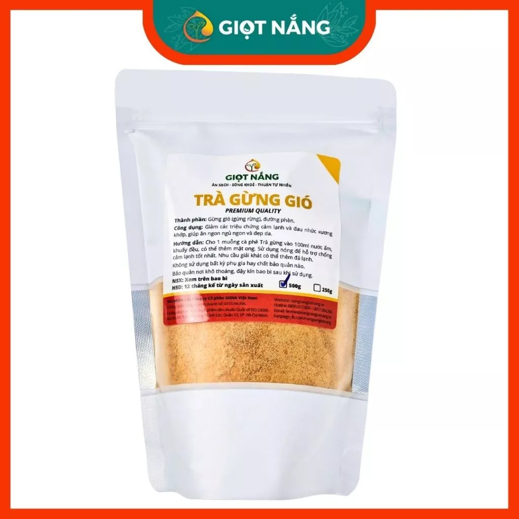 Trà Gừng Gió Gừng Rừng Tây Nguyên Chống Cảm Lạnh Hỗ Trợ Đẹp Da từ Nông sản Giọt Nắng