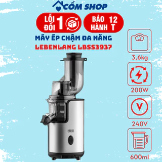 Máy ép chậm hoa quả Lebenlang LBS3937 cs 200W miệng ép lớn ép nguyên quả Thương hiệu Đức bảo hành 2 năm