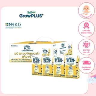 Thùng 24 hộp Sữa Bột Pha Sẵn Nutifood Sweden GrowPLUS+ Sữa Non Immunel hộp 110 ml