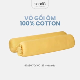 Vỏ gối ôm Cotton Twill Hàn Quốc 60x80 70x100 35x100cm Sen Đá Home Bedding trơn màu cao cấp, bao áo dây kéo khóa thô lụa