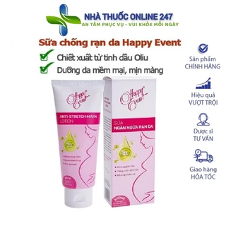 Happy Event kem chống rạn da bà bầu, làm hết rạn da, mờ sẹo hết thâm da khi mang thai và sau sinh