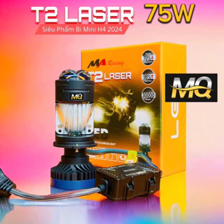 Đèn Pha Bi Led T2 Laser MA Racing Lắp Ô Tô 75w Nguồn 12-24v Cắt Sáng Ánh Sáng Trắng Vàng ( Giá 1 Bóng )