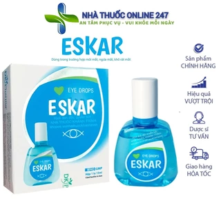 Nước nhỏ mắt Eskar Dk 15ml, ngừa đau mỏi mắt, rửa mắt, chống khô rát mắt