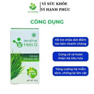 Tinh bột hẹ Heta Q chính hãng hỗ trợ táo bón, biếng ăn ở trẻ nhỏ và người lớn HỘP 30G