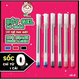 Bút , Bút Gel , bút bi , nước văn phòng , ngòi 0.5mm cô.thủy , hộp bút , đồ dùng học tập , 1k , màu xanh đen đỏ BG02