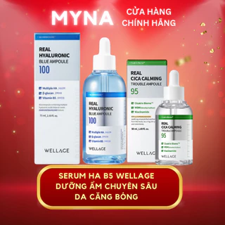 Serum B5 Wellage - Tinh chất Wellage Real Hyaluronic Blue Ampoule 75ml Dưỡng Ẩm Chuyên Sâu, Căng Bóng Da