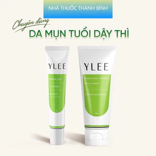 Combo Sữa rửa mặt và Gel giảm mụn và thâm YLEE cho da dầu mụn, da mụn tuổi dậy thì - Giảm mụn, mờ thâm, dưỡng trắng da