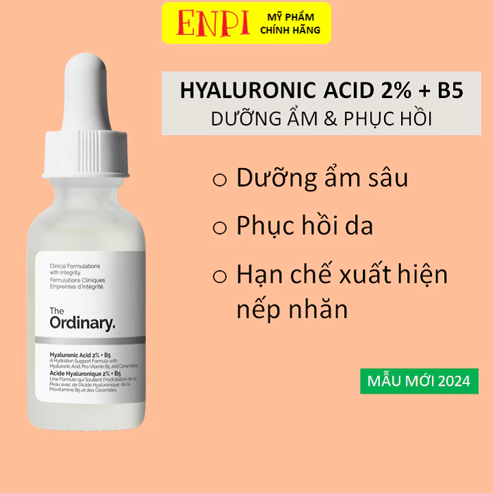 [Mẫu mới] Tinh chất cấp ẩm hồi phục The Ordinary Hyaluronic Acid 2% + B5