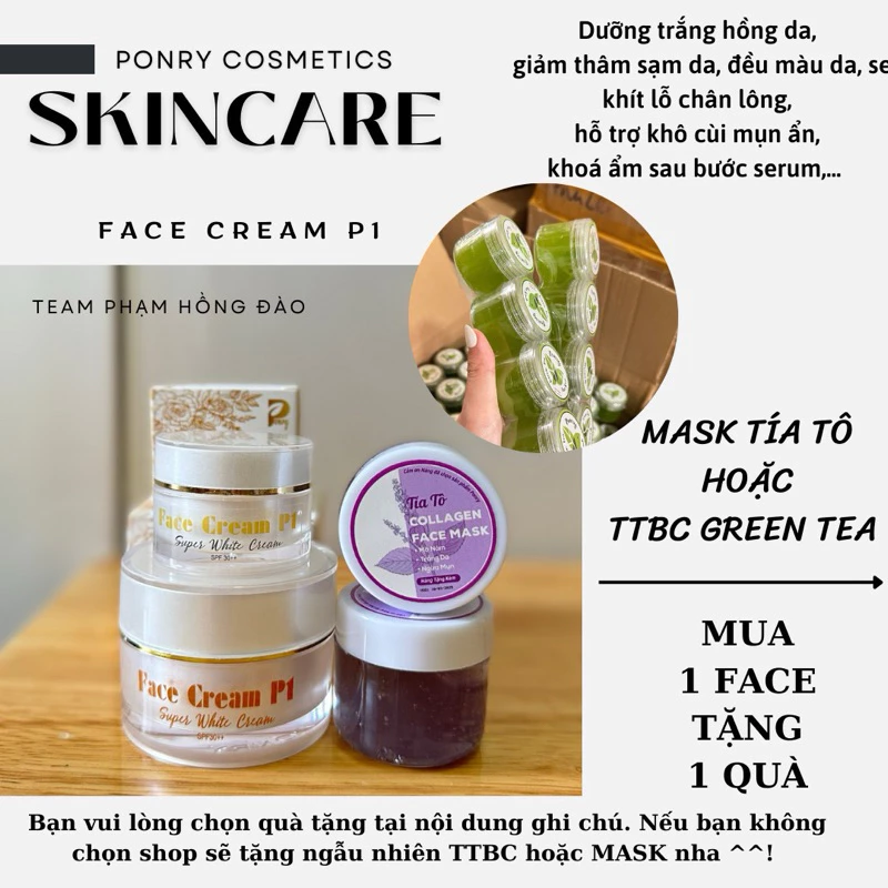 KEM FACE P1 PONRY DƯỠNG TRẮNG HỒNG DA HỘP LỚN 10 GRAM CHÍNH HÃNG