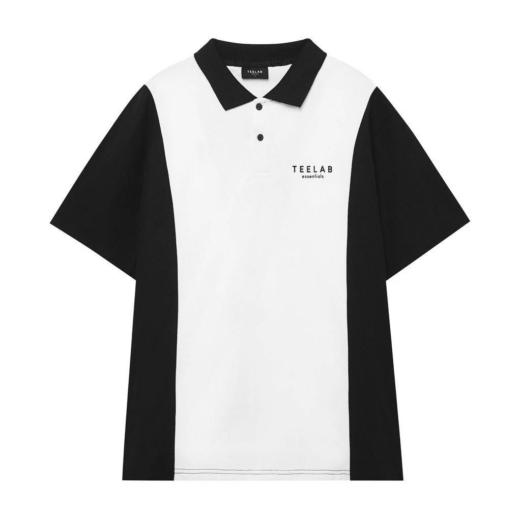 Áo Polo Teelab in logo TLB ,Áo polo cổ tròn Unisex Stripe Rugby chất cotton nam nữ mặc cực chất-can dọc