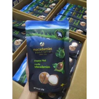 Hạt Maca Úc DATE MỚI NHỨT 20/05/2026 nguyên vỏ Úc Happy Nut vị Vanilla Macadamias 225g Healthy Care