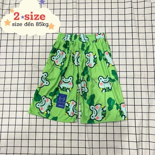 [2 SIZE] Quần Lửng Hoạt Hình Ếch Xanh, Short Mặc Nhà Unisex-Lapi VN ,size 40 đến 85KG Nam Nữ Đều Mặc Được