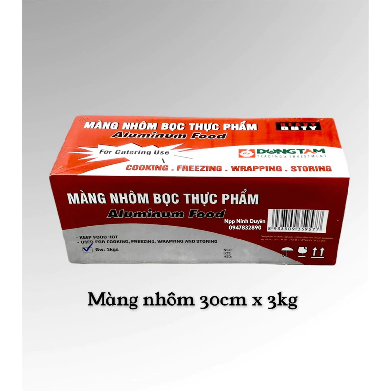 Sỉ Giấy bạc , Màng nhôm nướng bọc thịt cá cuộn to 30cm x 3kg Đồng tâm