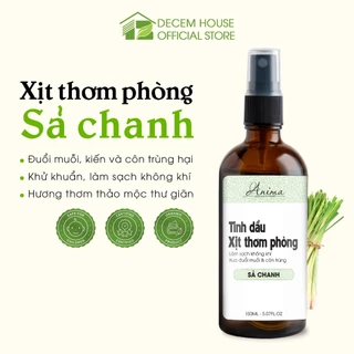 Xịt phòng tinh dầu Sả chanh Anima giúp đuổi muỗi, khử mùi, làm thơm phòng, thanh lọc không khí dung tích 150ml